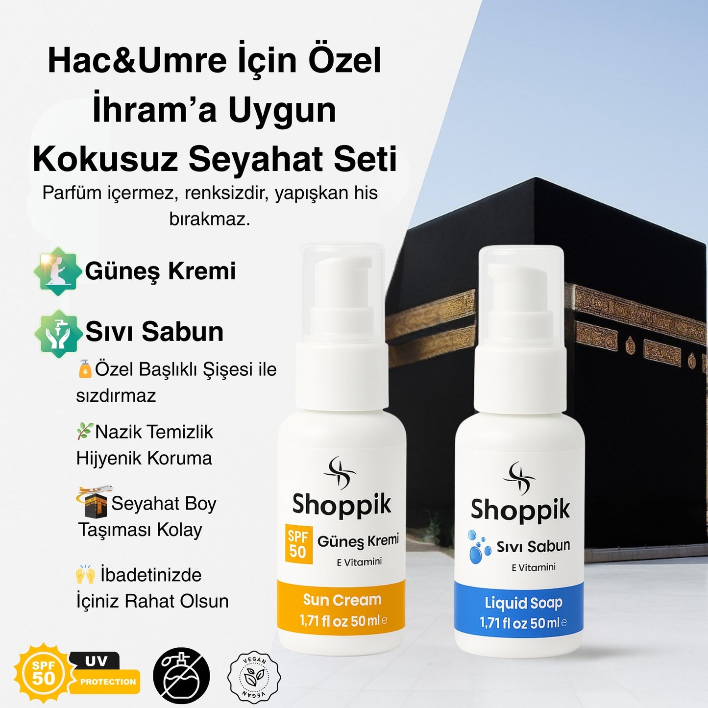 Vitamin E Fragrance-Free Liquid Soap – Wudu-Friendly – 50 ml x2
